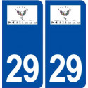 29 Milizac logo autocollant plaque immatriculation stickers ville