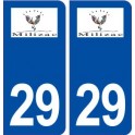 29 Milizac logo autocollant plaque immatriculation stickers ville