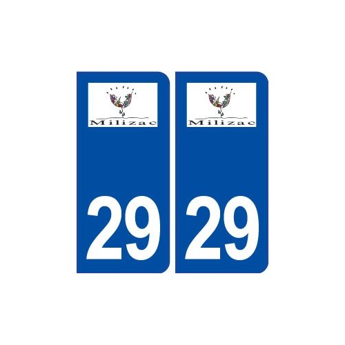29 Milizac logo autocollant plaque immatriculation stickers ville