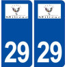 29 Milizac logo autocollant plaque immatriculation stickers ville