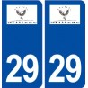 29 Milizac logo autocollant plaque immatriculation stickers ville