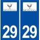 29 Milizac logo autocollant plaque immatriculation stickers ville