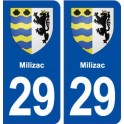 29 Milizac blason autocollant plaque immatriculation stickers ville