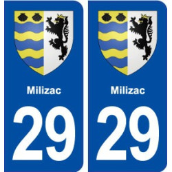 29 Milizac blason autocollant plaque immatriculation stickers ville