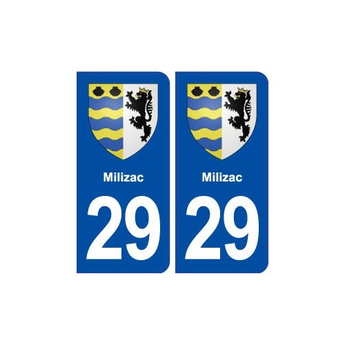 29 Milizac blason autocollant plaque immatriculation stickers ville