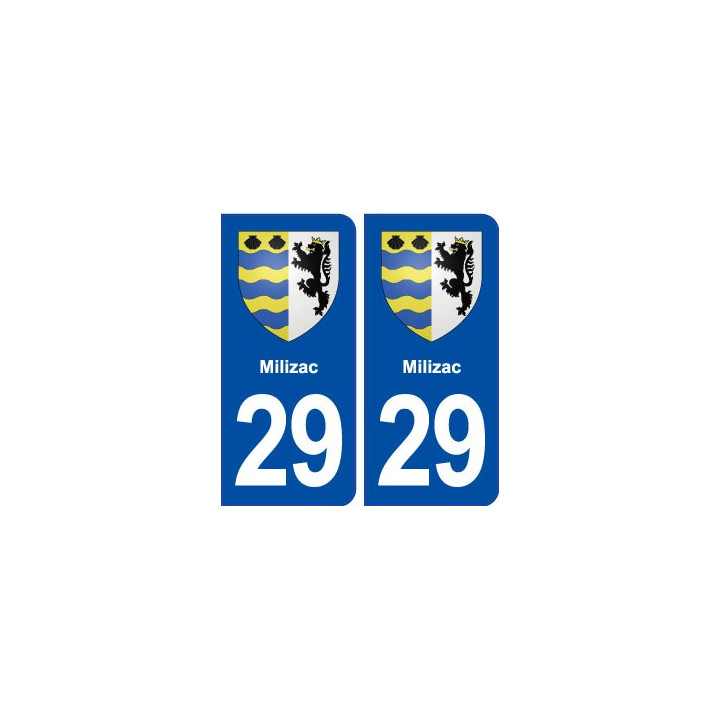 29 Milizac blason autocollant plaque immatriculation stickers ville