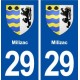 29 Milizac blason autocollant plaque immatriculation stickers ville