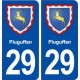 29 Pluguffan blason autocollant plaque immatriculation stickers ville