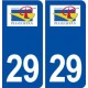 29 Pluguffan logo autocollant plaque immatriculation stickers ville