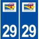 29 Pluguffan logo autocollant plaque immatriculation stickers ville