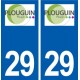 29 Plouguin logo autocollant plaque immatriculation stickers ville