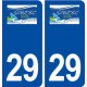 29 Santec logo autocollant plaque immatriculation stickers ville