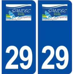 29 Santec logo autocollant plaque immatriculation stickers ville