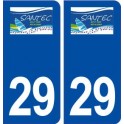 29 Santec logo autocollant plaque immatriculation stickers ville