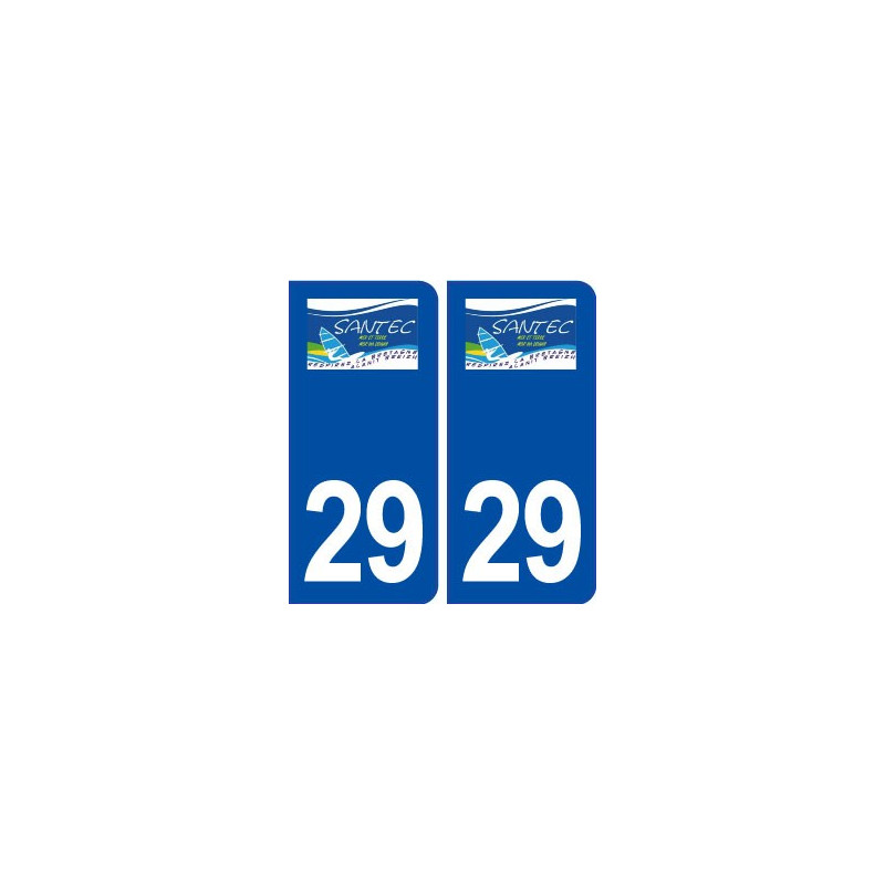 29 Santec logo autocollant plaque immatriculation stickers ville