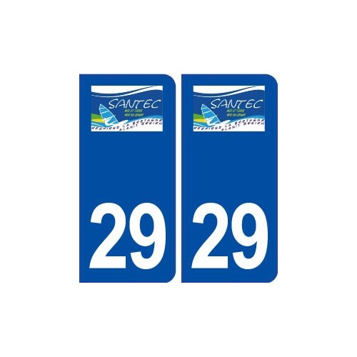 29 Santec logo autocollant plaque immatriculation stickers ville