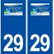 29 Santec logo autocollant plaque immatriculation stickers ville