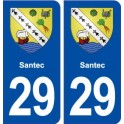 29 Santec blason autocollant plaque stickers ville