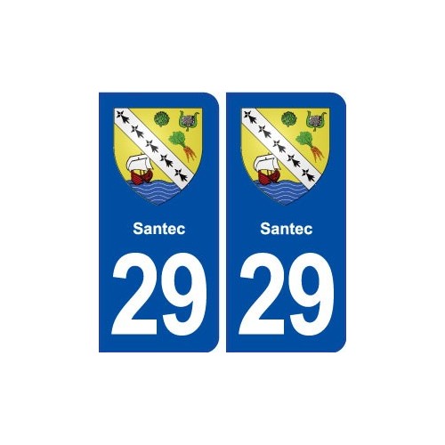 29 Santec blason autocollant plaque stickers ville