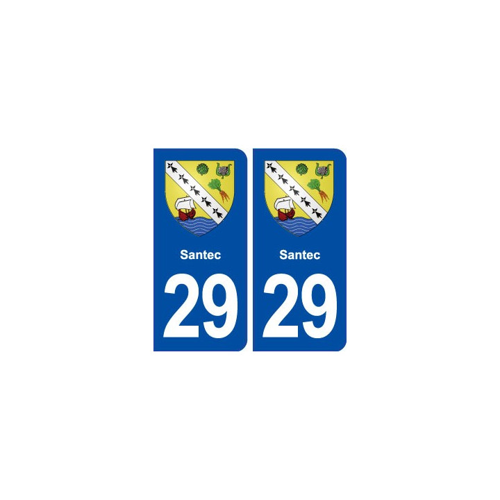 29 Santec blason autocollant plaque stickers ville