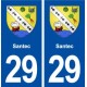 29 Santec blason autocollant plaque stickers ville