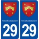 29 Pont-de-Buis-lès-Quimerch blason autocollant plaque immatriculation stickers ville