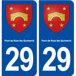 29 Pont-de-Buis-lès-Quimerch blason autocollant plaque immatriculation stickers ville