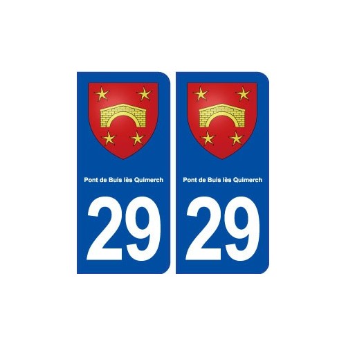 29 Pont-de-Buis-lès-Quimerch blason autocollant plaque immatriculation stickers ville