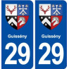 29 Guissény blason autocollant plaque immatriculation stickers ville