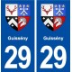 29 Guissény blason autocollant plaque immatriculation stickers ville