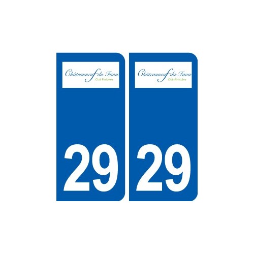 29 Châteauneuf du Faou logo autocollant plaque immatriculation stickers ville