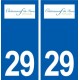 29 Châteauneuf du Faou logo autocollant plaque immatriculation stickers ville
