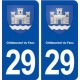 29 Châteauneuf du Faou blason autocollant plaque immatriculation stickers ville