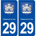 29 Châteauneuf du Faou blason autocollant plaque immatriculation stickers ville