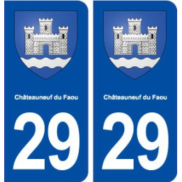 29 Châteauneuf du Faou blason autocollant plaque immatriculation stickers ville