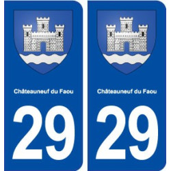 29 Châteauneuf du Faou blason autocollant plaque immatriculation stickers ville