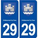 29 Châteauneuf du Faou blason autocollant plaque immatriculation stickers ville