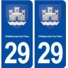 29 Châteauneuf du Faou blason autocollant plaque immatriculation stickers ville