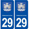 29 Châteauneuf du Faou blason autocollant plaque immatriculation stickers ville