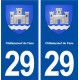 29 Châteauneuf du Faou blason autocollant plaque immatriculation stickers ville