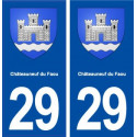 29 Châteauneuf du Faou blason autocollant plaque immatriculation stickers ville