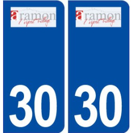 30 Aramon logo ville autocollant plaque immatriculation département