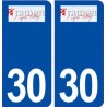 30 Aramon logo ville autocollant plaque immatriculation département