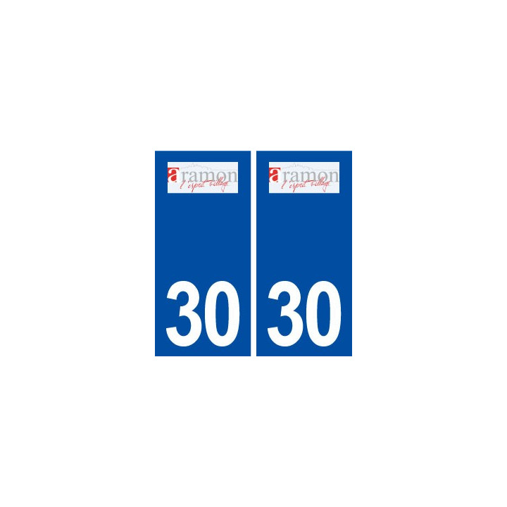 30 Aramon logo ville autocollant plaque immatriculation département