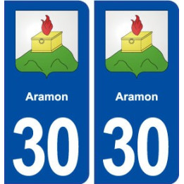 30 Aramon blason ville autocollant plaque immatriculation département