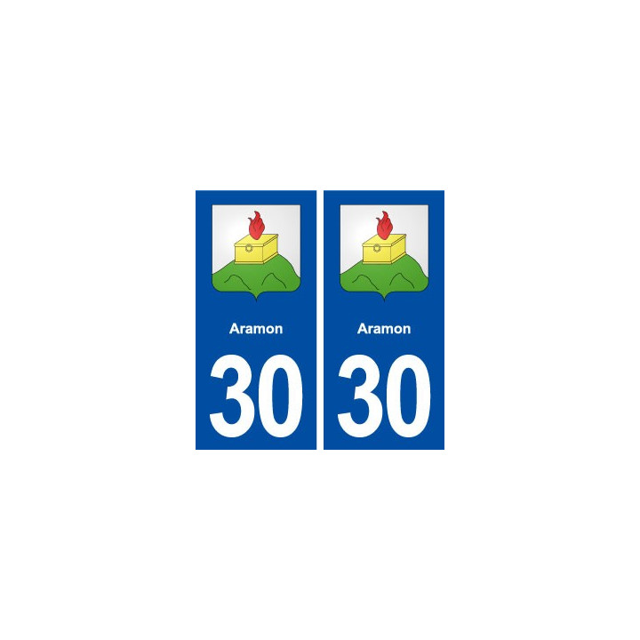 30 Aramon blason ville autocollant plaque immatriculation département