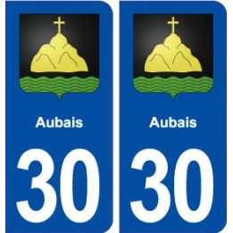 30 Aubais blason ville autocollant plaque immatriculation département