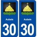 30 Aubais blason ville autocollant plaque immatriculation département