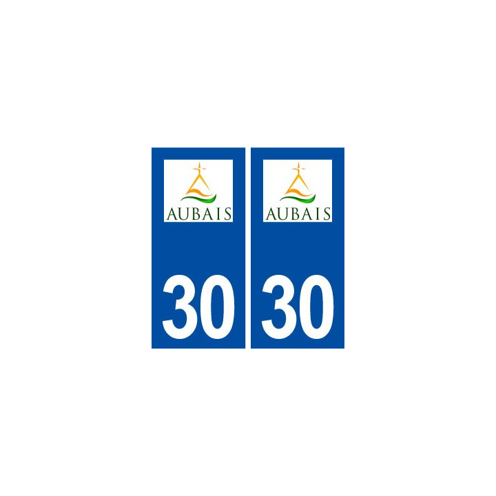 30 Aubais logo ville autocollant plaque immatriculation département
