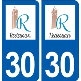 30 Redessan logo ville autocollant plaque immatriculation département